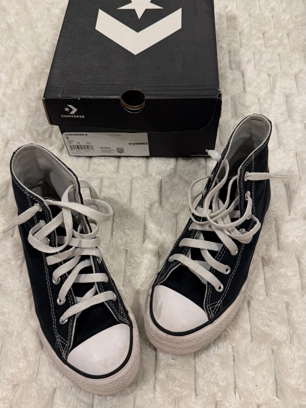 Converse Black & White High-Top Canvas Sneakers